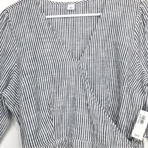 Old Navy NEW Nautical Blue Pinstriped Wrap Dress - Picture 2 of 12